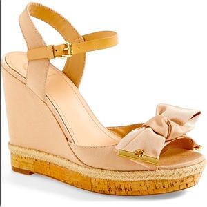 Tory Burch Penny Faille/Patent Wedge